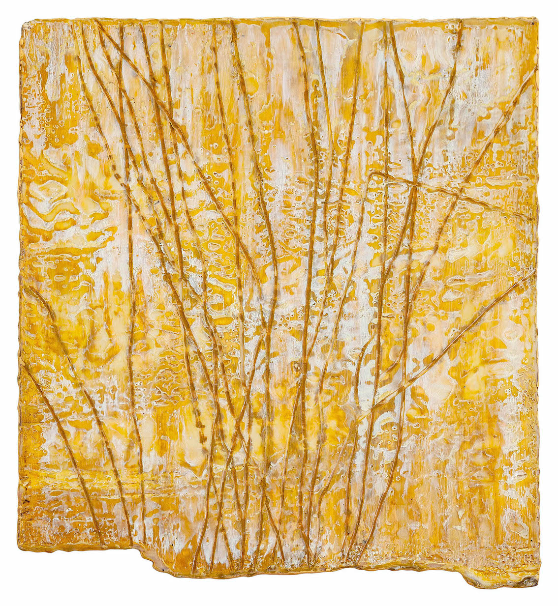Givan Lötz, Inner Bloom, 2020, Encaustic wax on panel, 35 x 32 cm, ENQUIRE